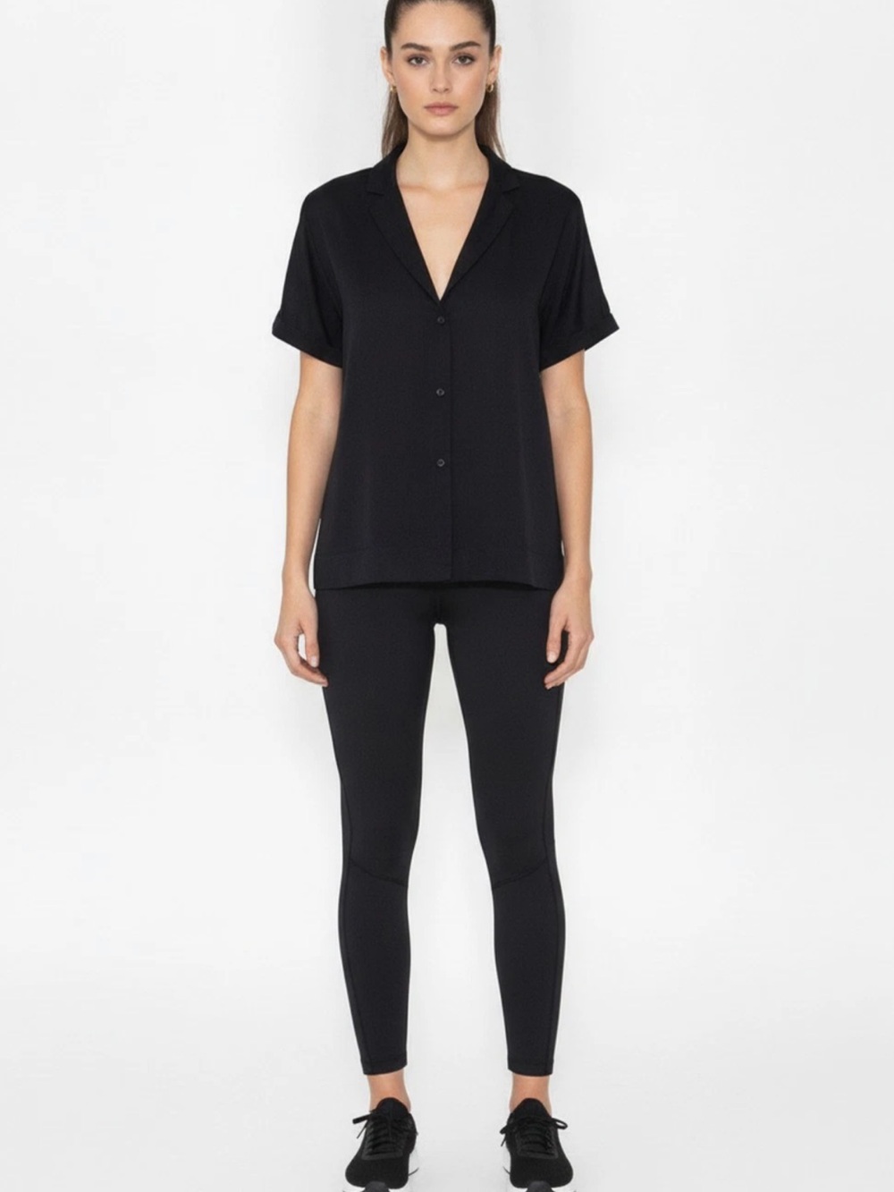 Kit and Ace Black Collared Shirt Sleeve Shirt